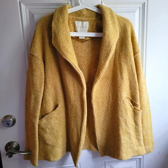 Cynthia Rowley Mustard Sweater Cardigan XS - Picture 1 of 5